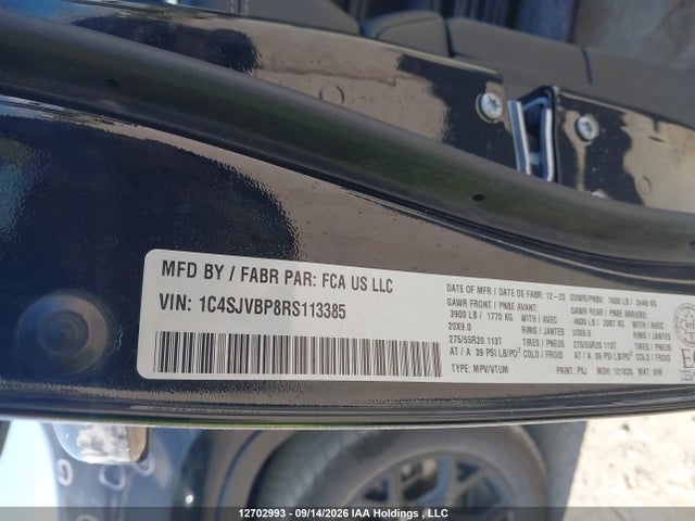 2024 Jeep Wagoneer Series Ii მანქანა იყიდება აუქციონზე, vin: 1C4SJVBP8RS113385, აუქციონის ნომერი: 12702993