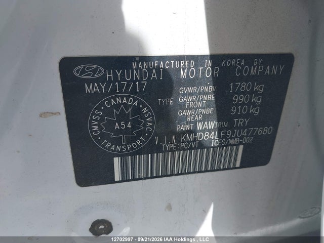 2018 Hyundai Elantra Gl მანქანა იყიდება აუქციონზე, vin: KMHD84LF9JU477680, აუქციონის ნომერი: 12702997