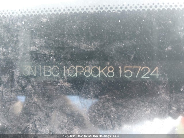 12703011 :رقم المزاد ، 3N1BC1CP8CK815724 vin ، 2012 Nissan Versa 1.8 S/1.8 Sl مزاد بيع