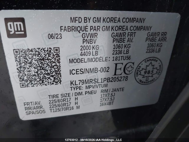 Chevrolet Trailblazer Lt 2023 KL79MRSL1PB205278 Image 19