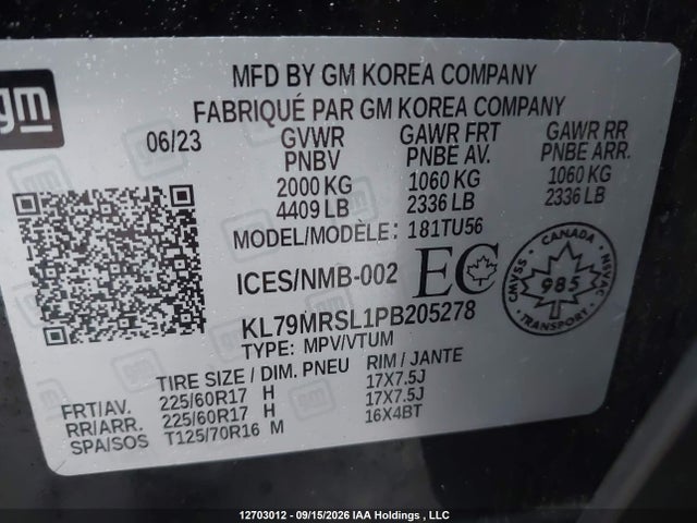 Chevrolet Trailblazer Lt 2023 KL79MRSL1PB205278 Image 9