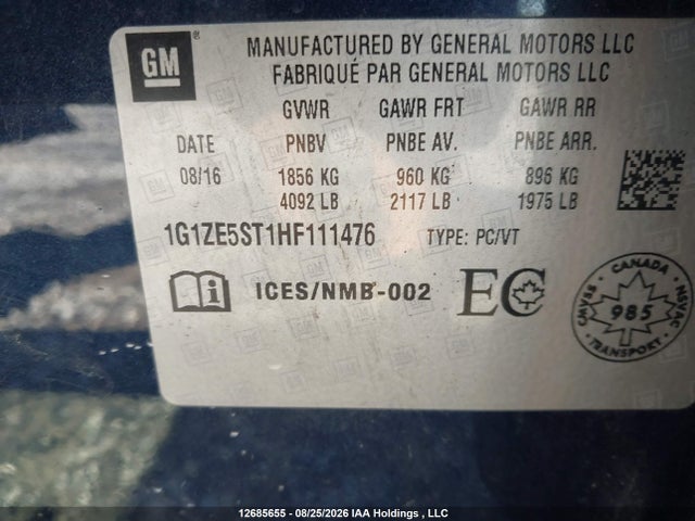 Chevrolet MALIBU 1LT 2017 1G1ZE5ST1HF111476 Image 20