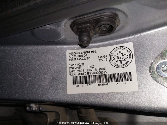 Honda CIVIC EX 2016 2HGFC2F75GH006515 Image 9