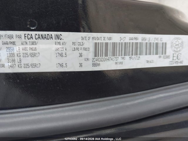 Aukcja sprzedaży 2017 Dodge Grand Caravan Crew, vin: 2C4RDGDGXHR741737, numer aukcji: 12703092