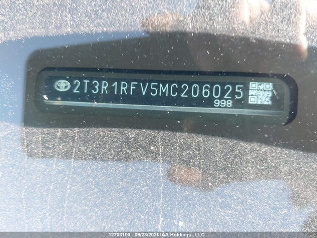 Продаж на аукціоні авто 2021 Toyota Rav4, vin: 2T3R1RFV5MC206025, номер лоту: 12703100
