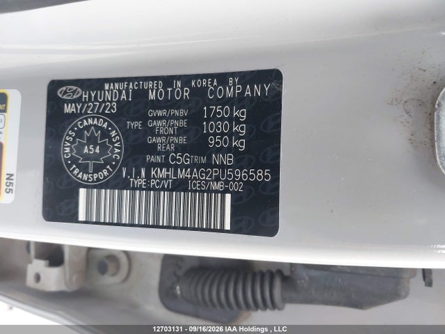 12703131 :رقم المزاد ، KMHLM4AG2PU596585 vin ، 2023 Hyundai Elantra Essential Ivt With Hyundai Smartsense Package مزاد بيع