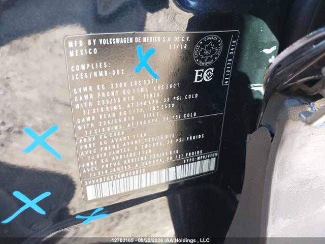 Volkswagen Tiguan Highline 2019 3VV4B7AX7KM049813 Image 9