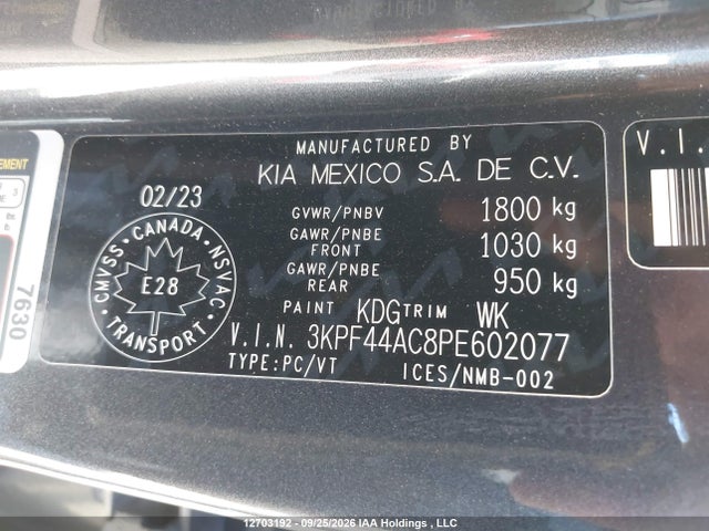 Aukcja sprzedaży 2023 Kia Forte, vin: 3KPF44AC8PE602077, numer aukcji: 12703192