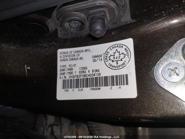 Honda CIVIC EX 2014 2HGFB2F58EH034159 Image 9