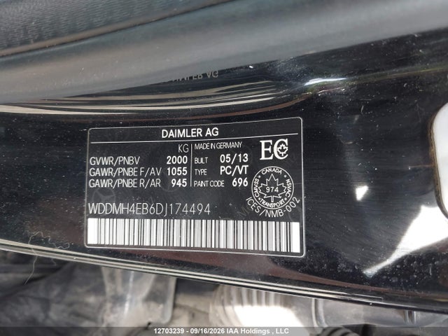 Продаж на аукціоні авто 2013 Mercedes-benz B250, vin: WDDMH4EB6DJ174494, номер лоту: 12703239