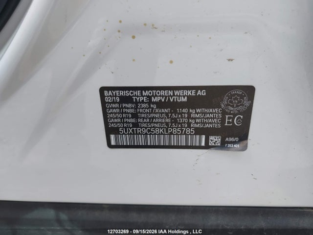 5UXTR9C58KLP85785 BMW X3 Xdrive30i