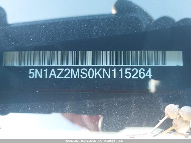 5N1AZ2MS0KN115264 Nissan Murano S/sl/sv/platinum