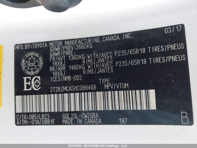 Продажа на аукционе авто 2017 Lexus Rx 350, vin: 2T2BZMCA5HC088468, номер лота: 12703289