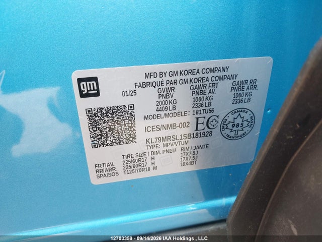 Chevrolet Trailblazer Lt Awd 2025 KL79MRSL1SB181928 Image 9