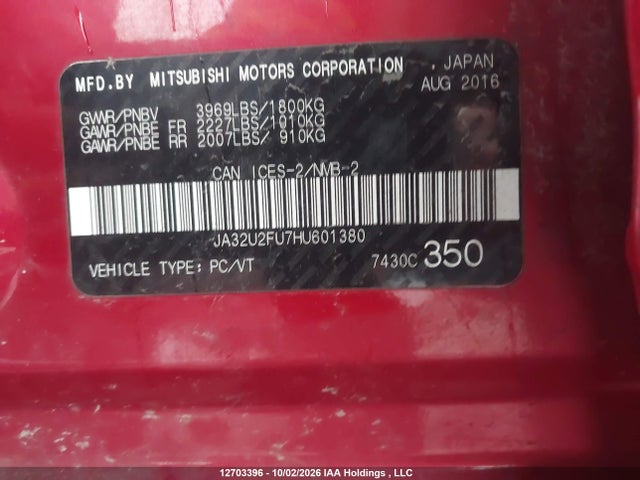 JA32U2FU7HU601380 Mitsubishi Lancer