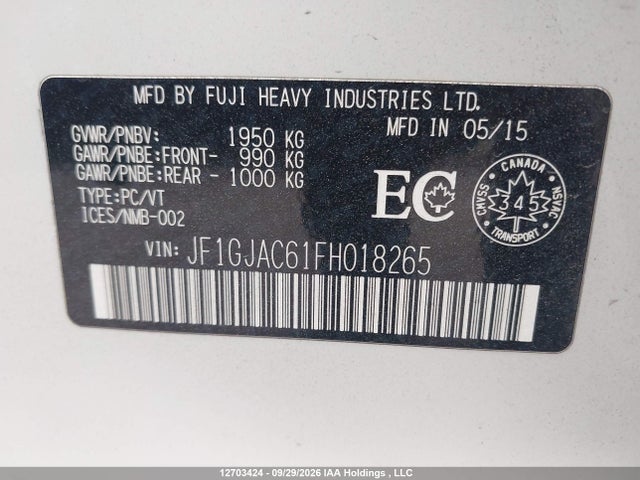 Subaru Impreza 2015 JF1GJAC61FH018265 Image 18