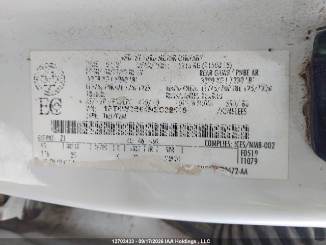 Ford F350 Super Duty 2022 1FT8W3B64NEC02516 Image 9