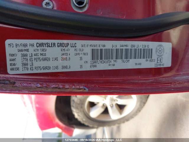 RAM 1500 Slt 2014 1C6RR7LTXES410724 Image 18