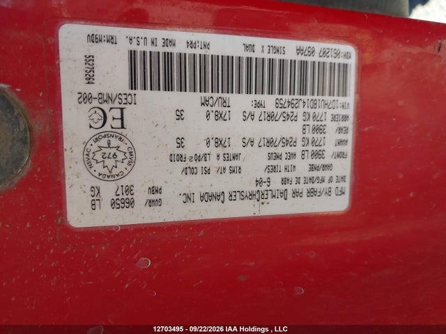 Aukcja sprzedaży 2004 Dodge Ram 1500 Slt/laramie, vin: 1D7HU18D14J294759, numer aukcji: 12703495