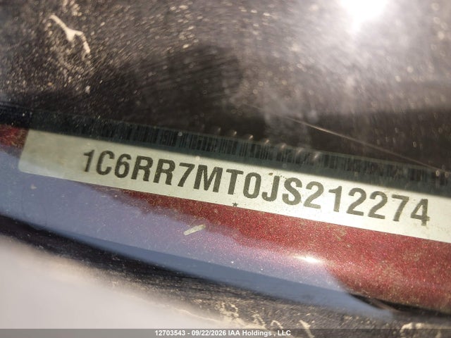 12703543 :رقم المزاد ، 1C6RR7MT0JS212274 vin ، 2018 Ram 1500 Sport مزاد بيع