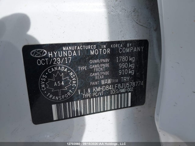 2018 Hyundai Elantra Sel/value/limited მანქანა იყიდება აუქციონზე, vin: KMHD84LF8JU578774, აუქციონის ნომერი: 12703560