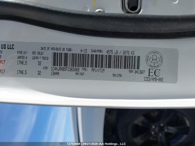 Продаж на аукціоні авто 2015 Jeep Patriot, vin: 1C4NJRAB5FD365069, номер лоту: 12703604