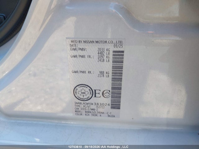 Nissan ALTIMA SR 2025 1N4BL4CW4SN383024 Image 9