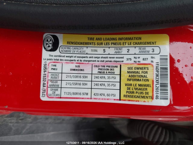 Продажа на аукционе авто 2015 Ford Focus Se, vin: 1FADP3K2XFL265146, номер лота: 12703611