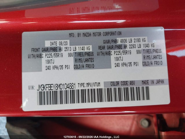 Mazda Cx-5 Signature 2021 JM3KFBEY8M0104881 Image 9