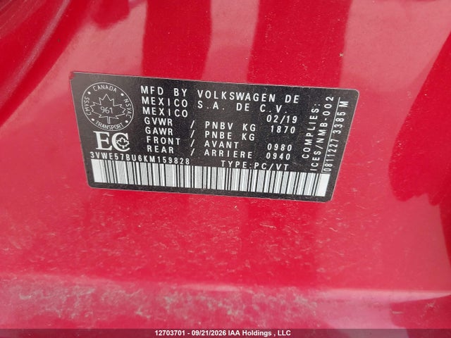 Volkswagen JETTA SEL 2019 3VWE57BU6KM159828 Image 9