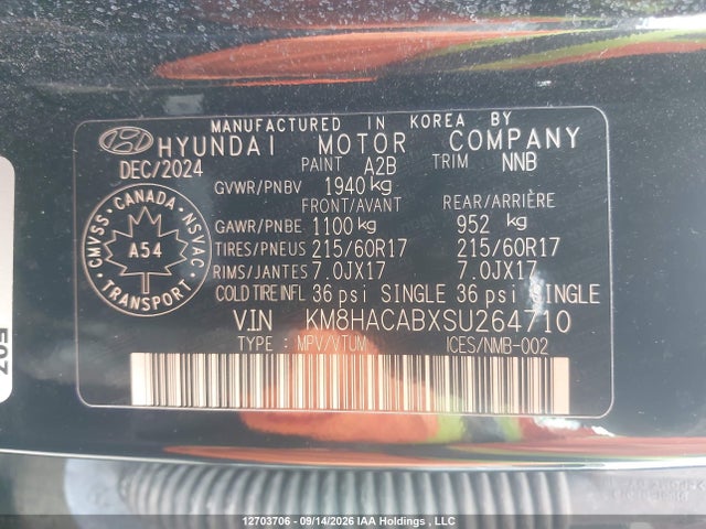 Продаж на аукціоні авто 2025 Hyundai Kona Essential Awd, vin: KM8HACABXSU264710, номер лоту: 12703706