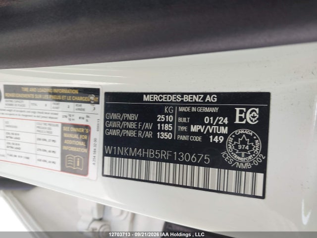 12703713 :رقم المزاد ، W1NKM4HB5RF130675 vin ، 2024 Mercedes-benz Glc 300 4matic مزاد بيع