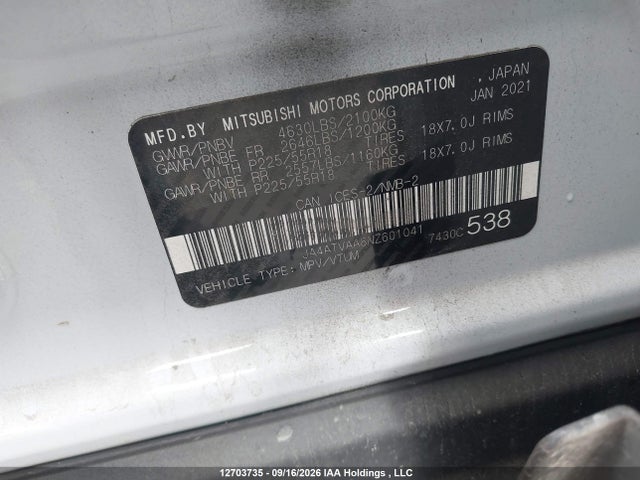 Mitsubishi Eclipse Cross 2022 JA4ATVAA8NZ601041 Image 18
