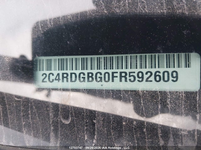 12703747 :رقم المزاد ، 2C4RDGBG0FR592609 vin ، 2015 Dodge Grand Caravan Se مزاد بيع
