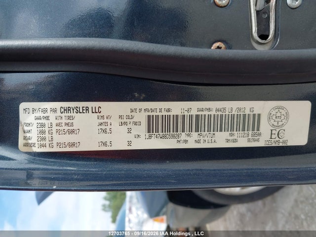 Продажа на аукционе авто 2008 Jeep Compass Sport/north, vin: 1J8FT47W88D598287, номер лота: 12703765
