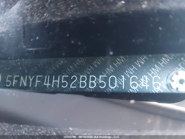 Продаж на аукціоні авто 2011 Honda Pilot Exl, vin: 5FNYF4H52BB501646, номер лоту: 12703790