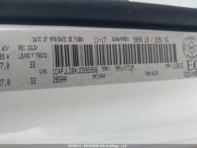 Jeep Cherokee Limited 2018 1C4PJLDBXJD595958 Image 9