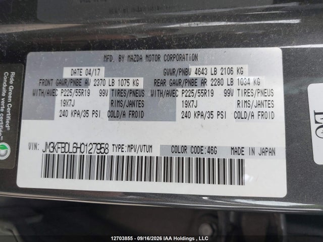 Mazda CX-5 2017 JM3KFBDL6H0127958 Image 9