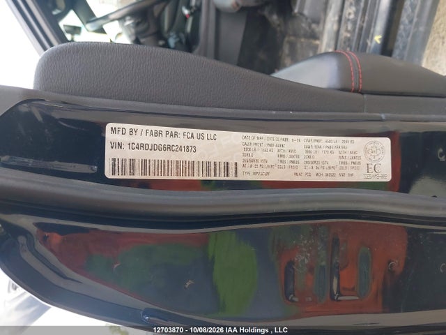 2024 Dodge Durango Gt Plus მანქანა იყიდება აუქციონზე, vin: 1C4RDJDG6RC241873, აუქციონის ნომერი: 12703870