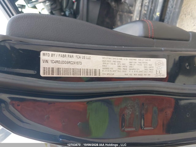 2024 Dodge Durango Gt Plus მანქანა იყიდება აუქციონზე, vin: 1C4RDJDG6RC241873, აუქციონის ნომერი: 12703870