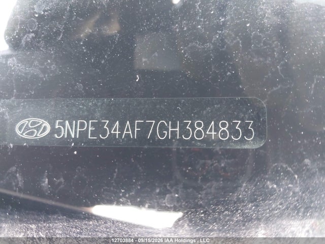 12703884 :رقم المزاد ، 5NPE34AF7GH384833 vin ، 2016 Hyundai Sonata Sport/limited مزاد بيع