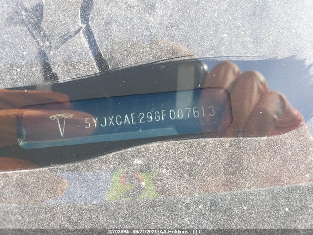 Auction sale of the 2016 Tesla Model X 60d/70d/75d/90d, vin: 5YJXCAE29GF007613, lot number: 12703894