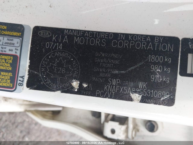 Aukcja sprzedaży 2015 Kia Forte Ex, vin: KNAFX5A83F5310899, numer aukcji: 12703900