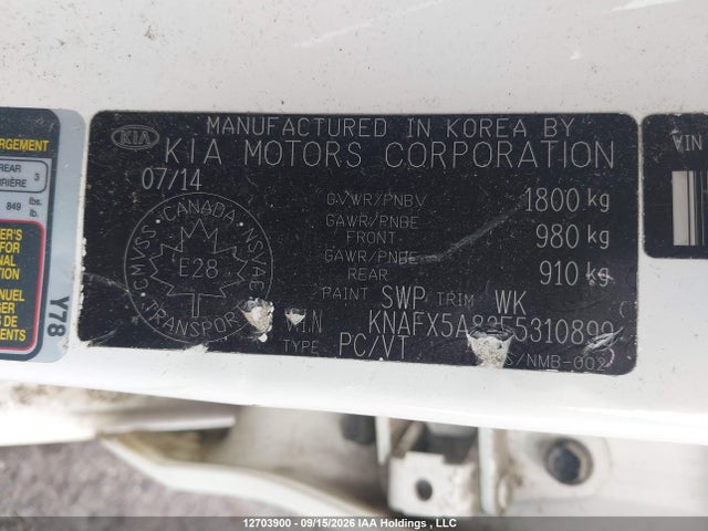 Aukcja sprzedaży 2015 Kia Forte Ex, vin: KNAFX5A83F5310899, numer aukcji: 12703900