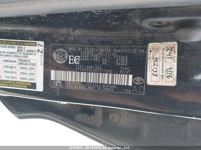 Продажа на аукционе авто 2006 Toyota Matrix Xr/xrs, vin: 2T1KR32E86C577592, номер лота: 12703973