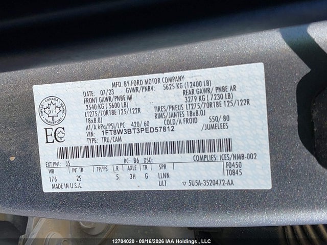 1FT8W3BT3PED57812 Ford F-350 Xlt
