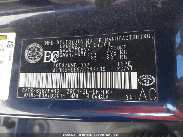 Aukcja sprzedaży 2010 Toyota Matrix, vin: 2T1KU4EE9AC212489, numer aukcji: 12704037