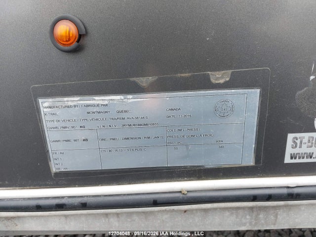 K-trail Trailer 58144-s 2016 2RYMUB1B8GM010533 Image 9
