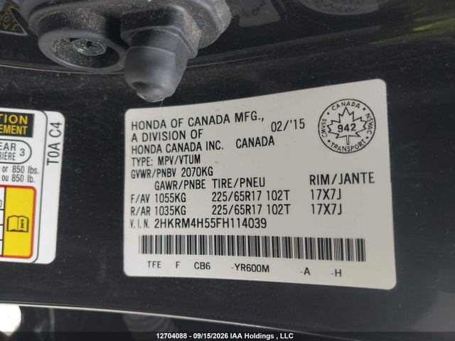 Honda CR-V 2015 2HKRM4H55FH114039 Image 18