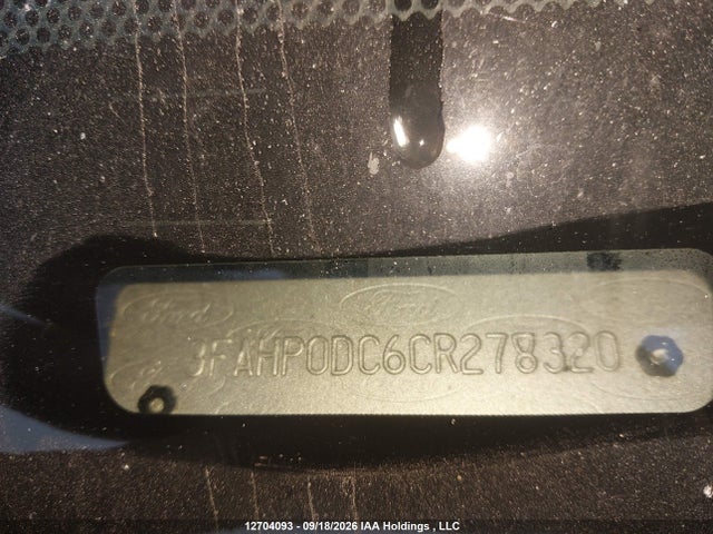 12704093 :رقم المزاد ، 3FAHP0DC6CR278320 vin ، 2012 Ford Fusion Sport مزاد بيع